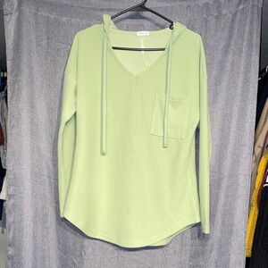 Mint Green V-Neck Hoodie by [Brand]